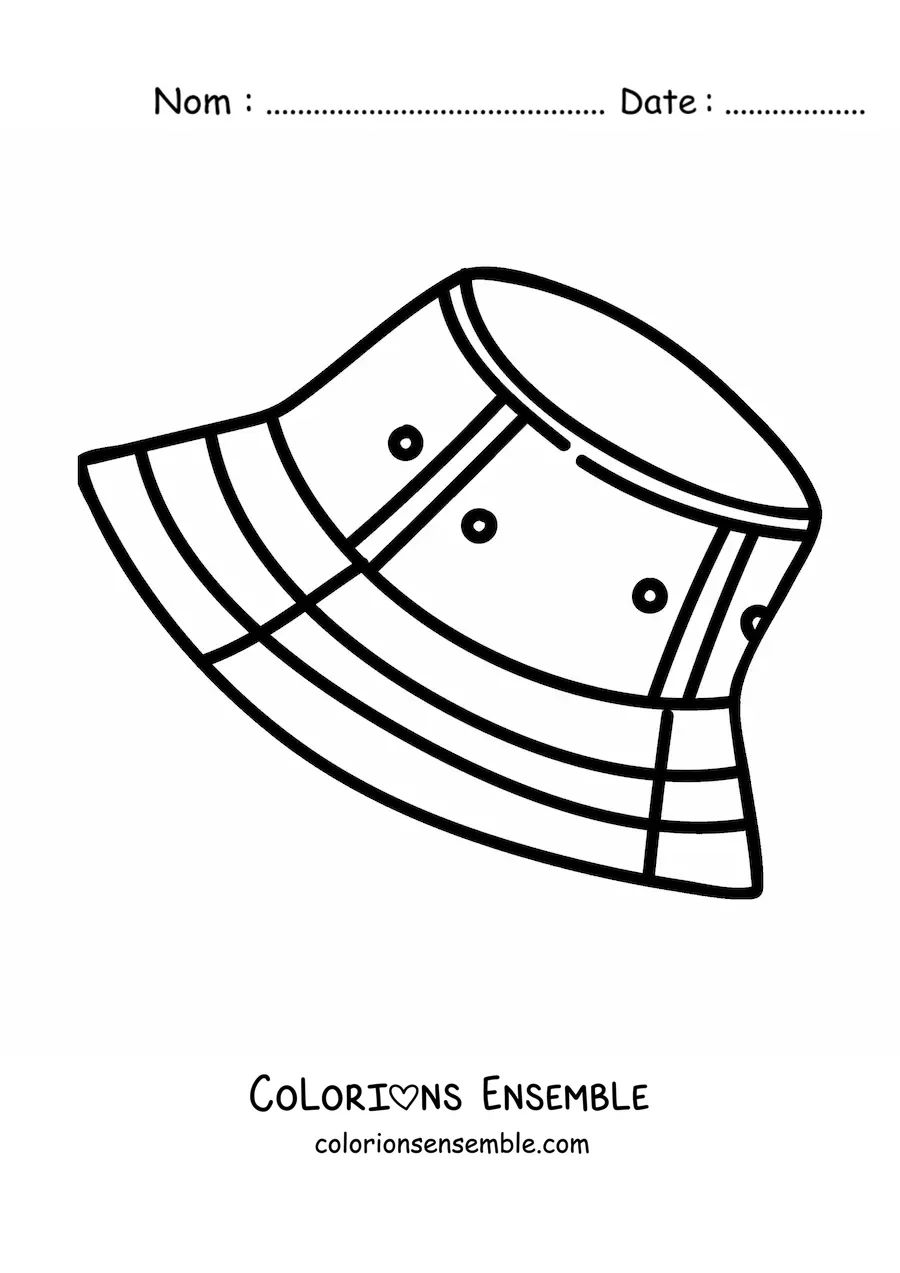 Image à colorier d'un chapeau de pêcheur