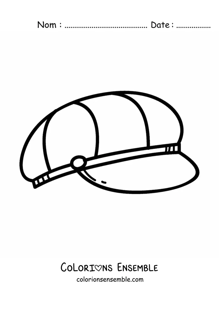 Image à colorier d'un béret vintage