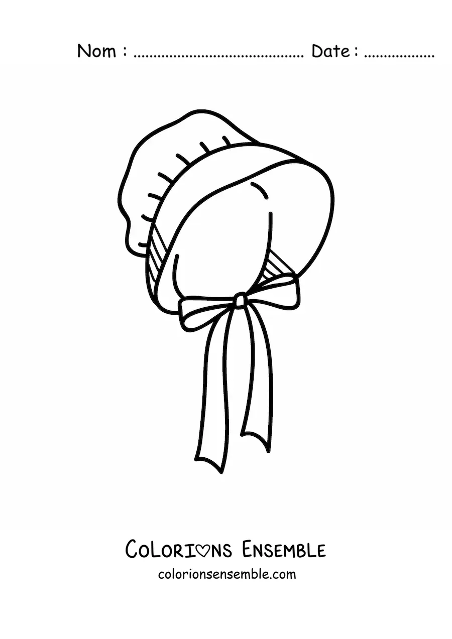 Image à colorier d'un bonnet à l'ancienne