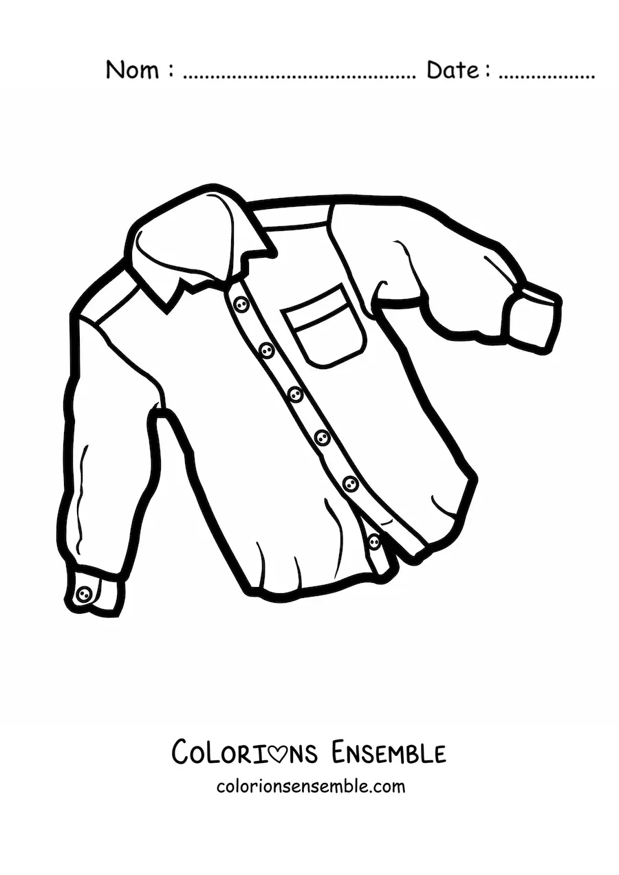 Image à colorier d'une chemise froissée