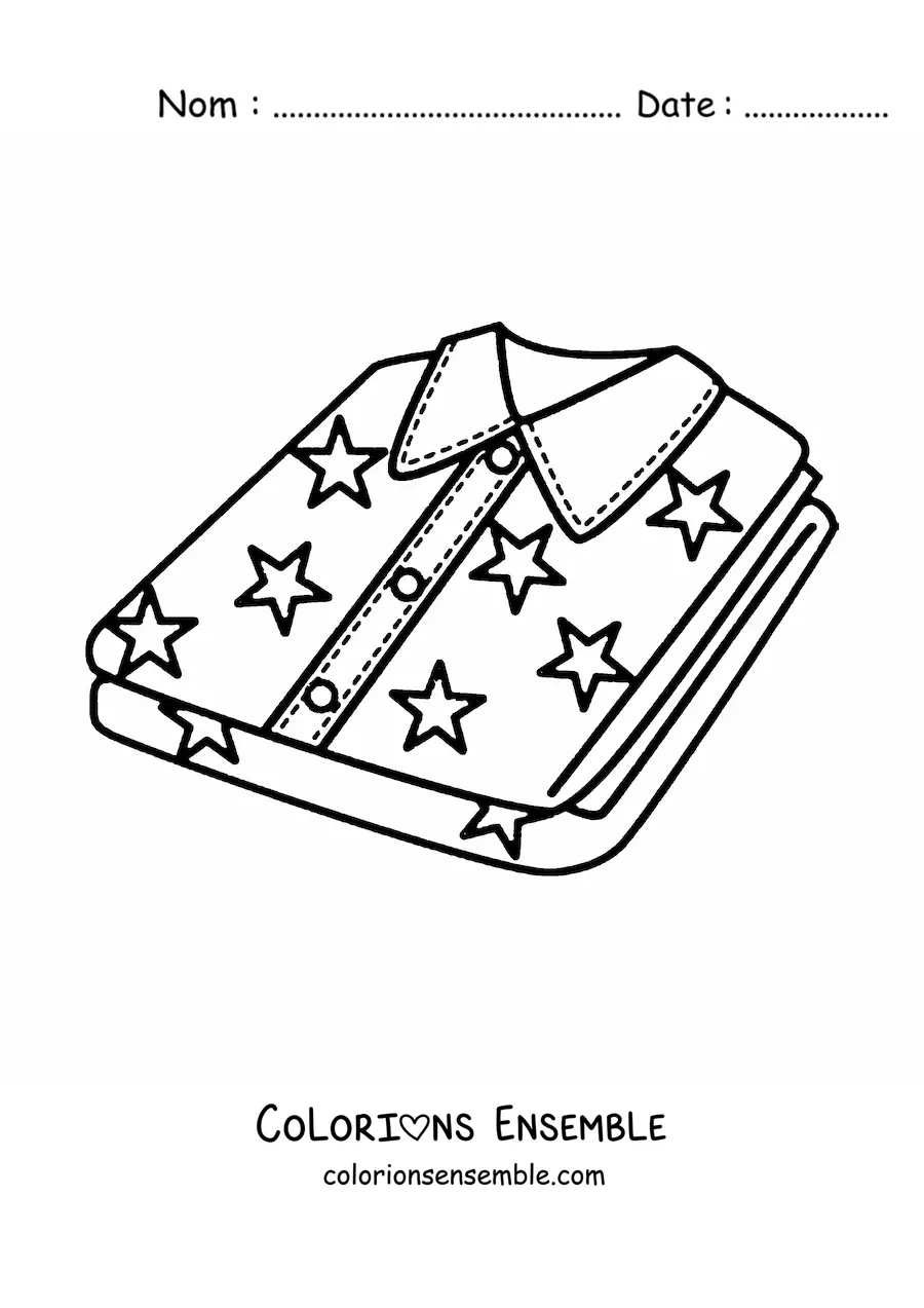Image à colorier de deux chemises pliées