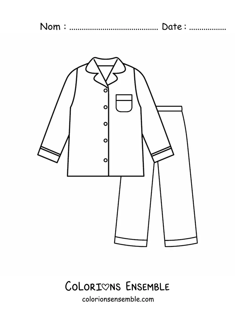Image à colorier d'une chemise et d'un pantalon