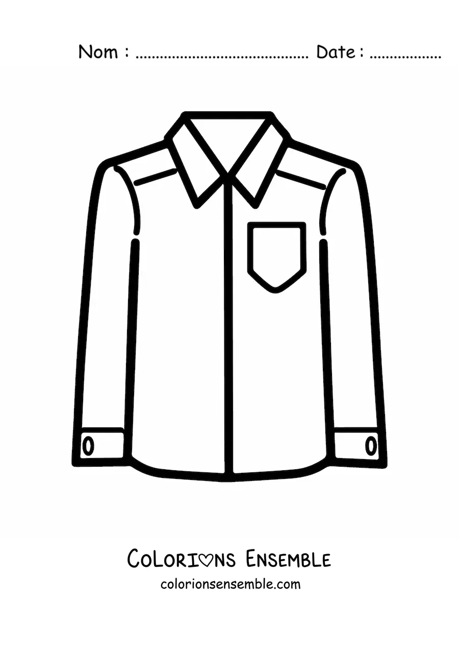 Image à colorier d'une chemise toute simple