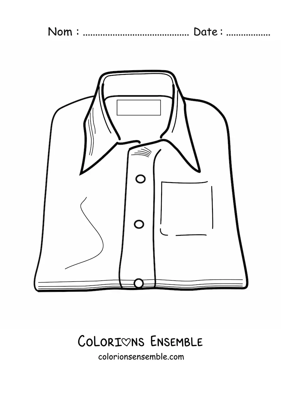 Image à colorier d'une chemise pliée