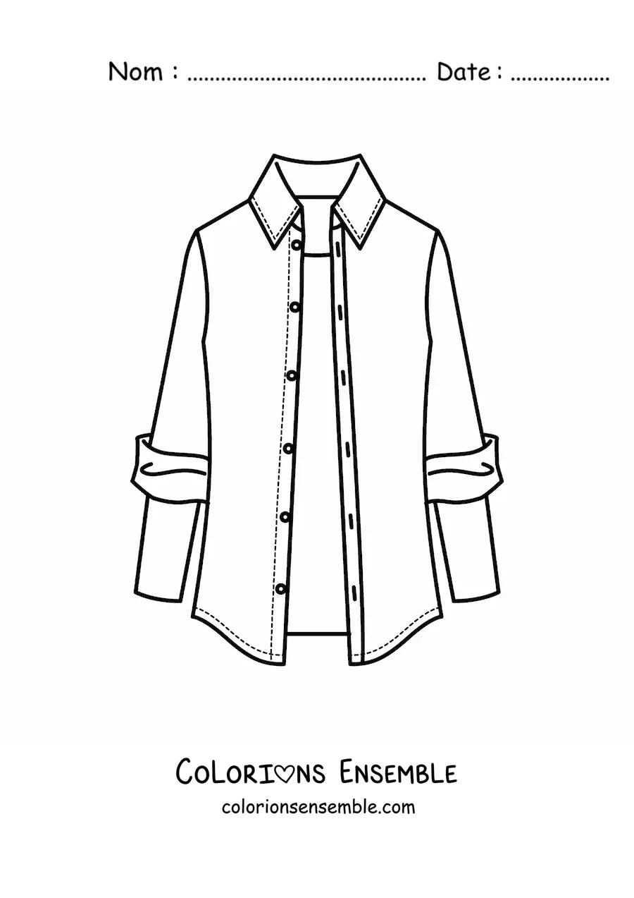 Image à colorier d'une chemise pour homme