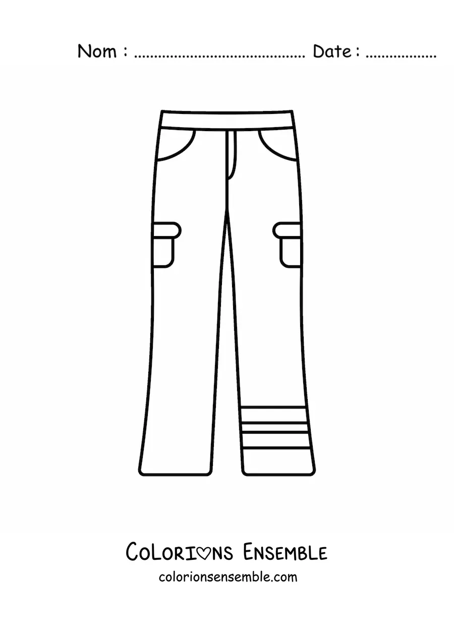 Image à colorier d'un pantalon amusant
