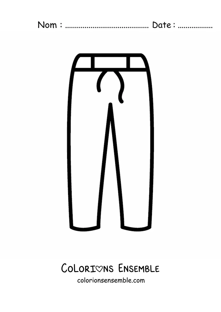 Image à colorier d'un pantalon tout simple