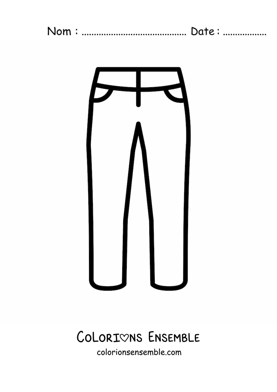 Image à colorier d'un pantalon
