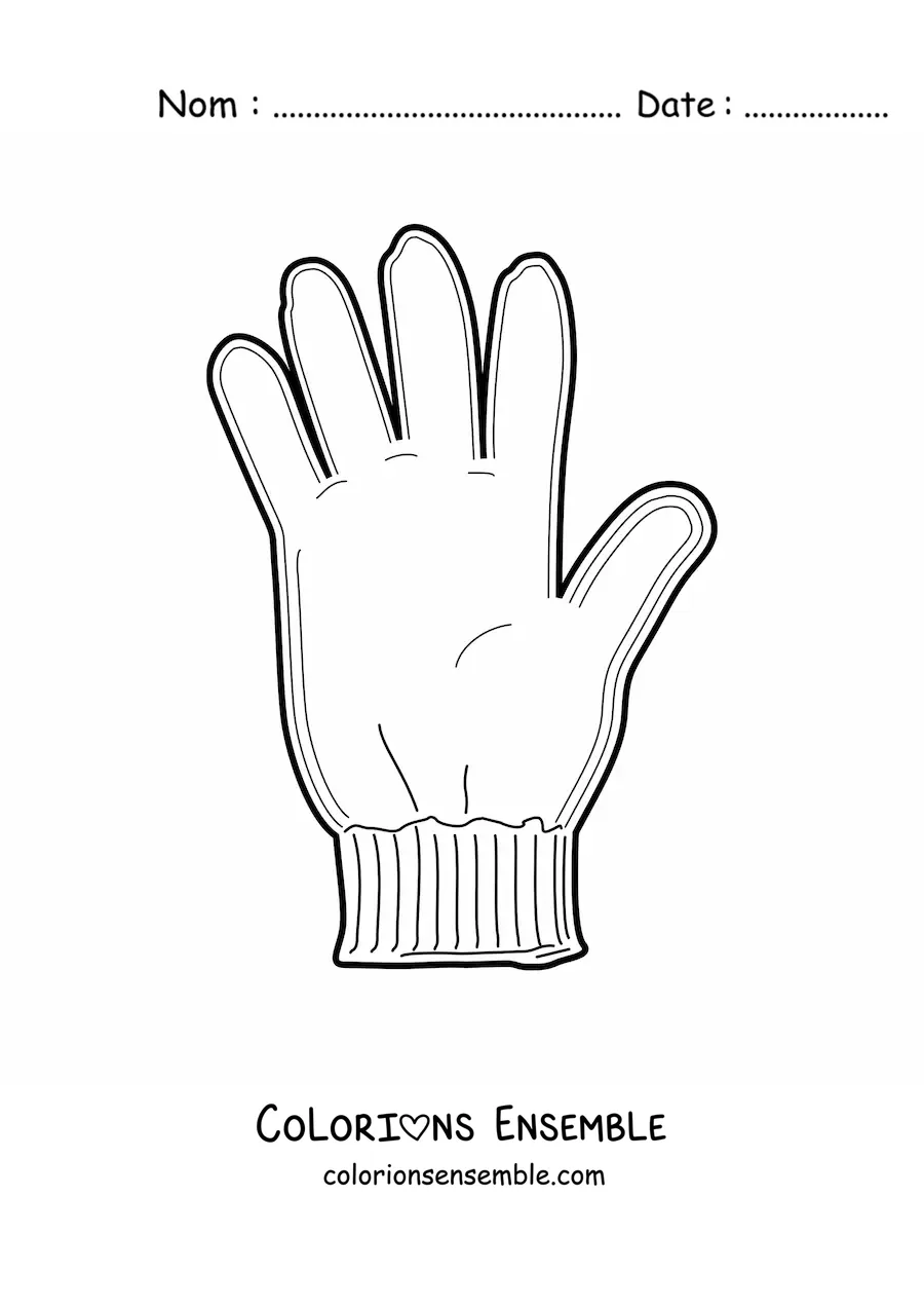 Image à colorier d'un gant