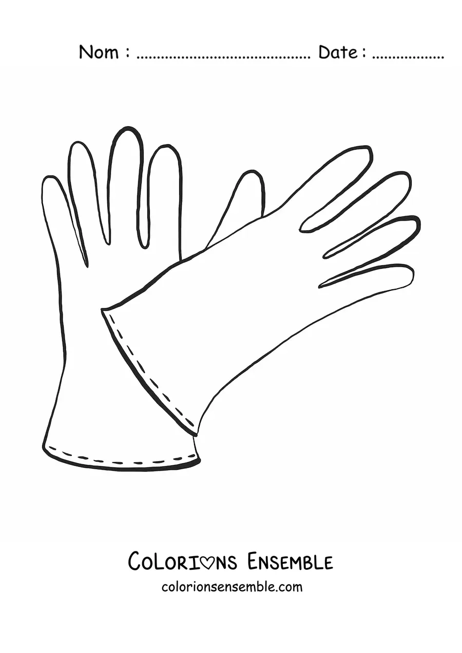 Image à colorier d'une paire de gants tout simples