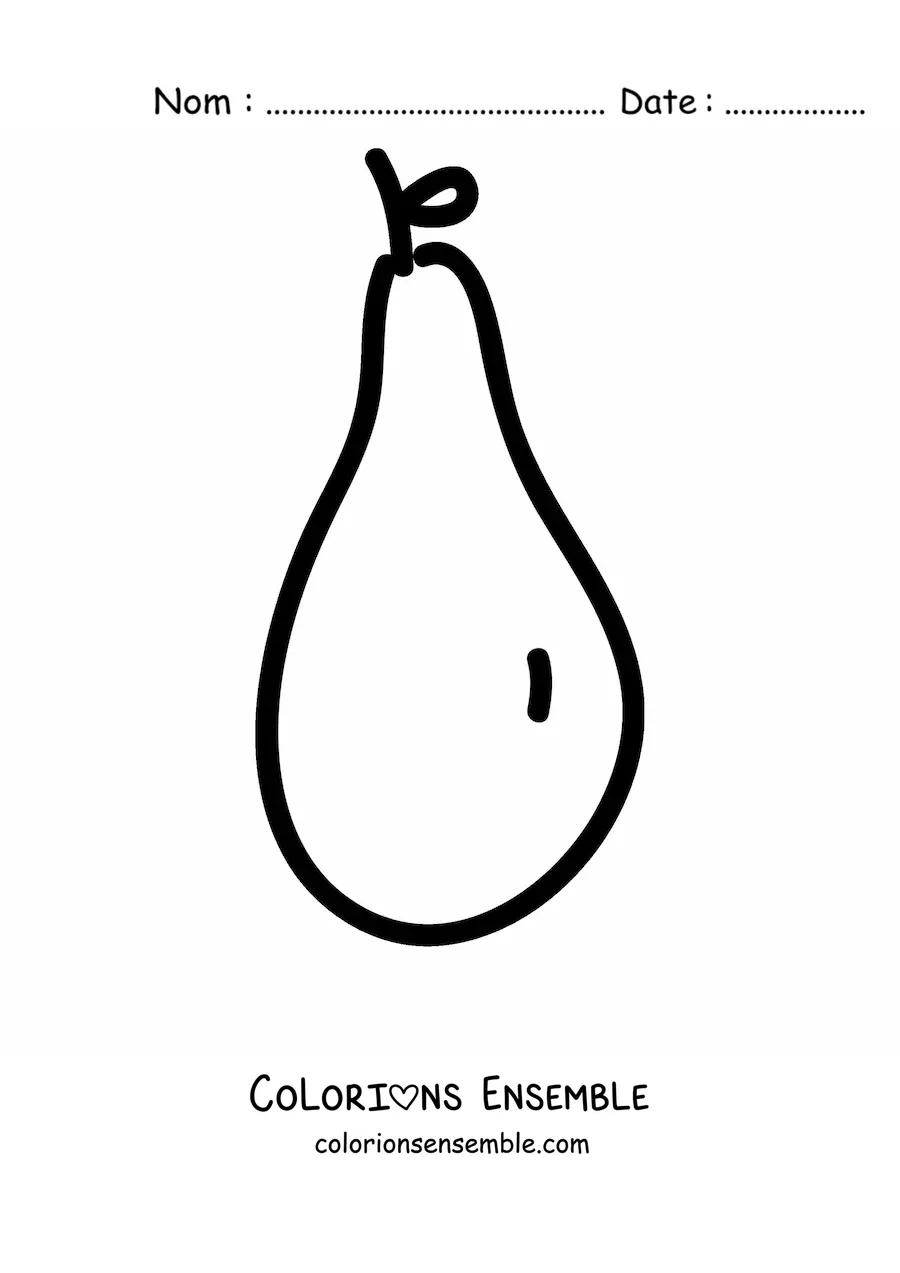 Coloriage d'une poire allongée