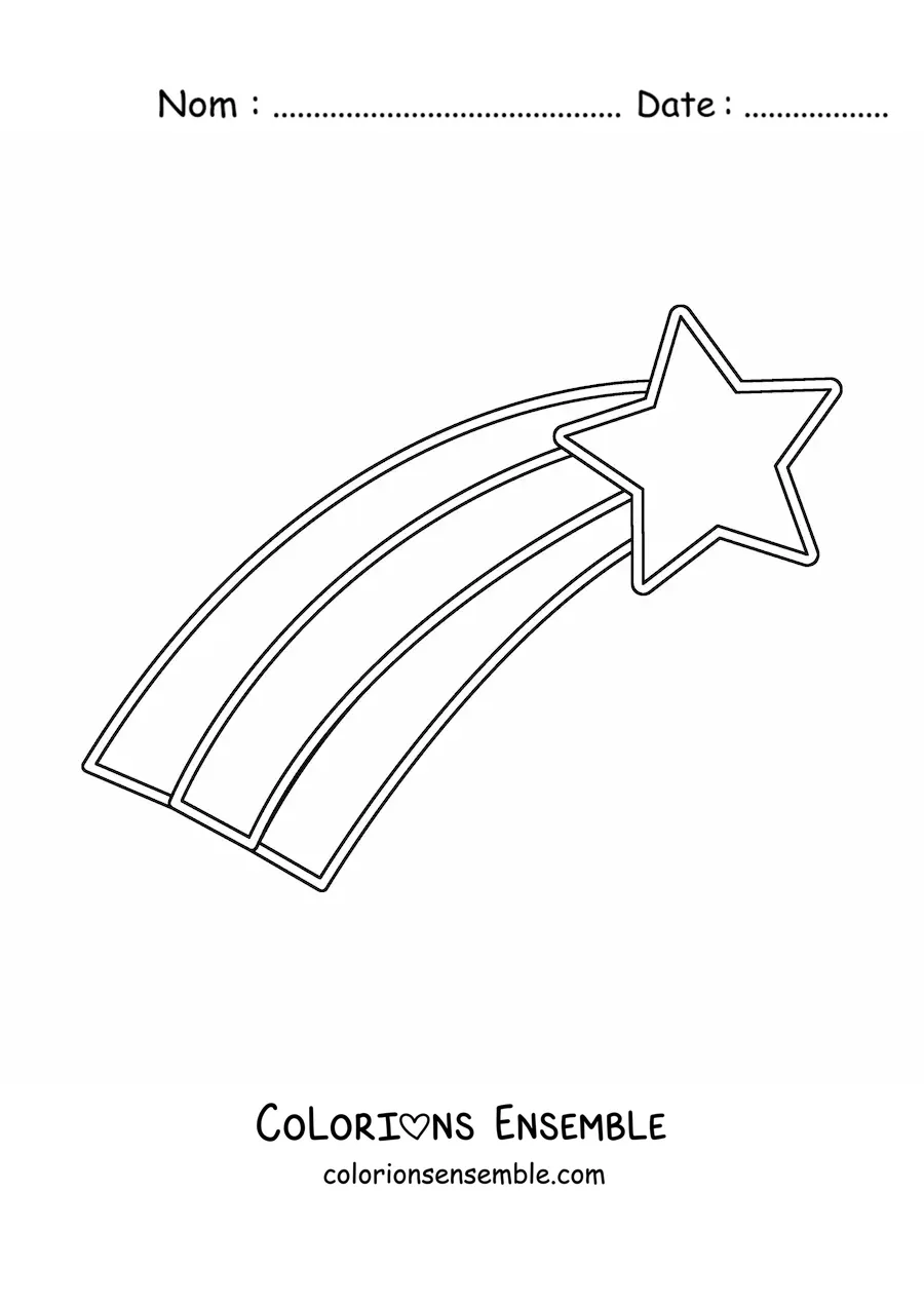 Image à colorier d'une étoile filante toute simple