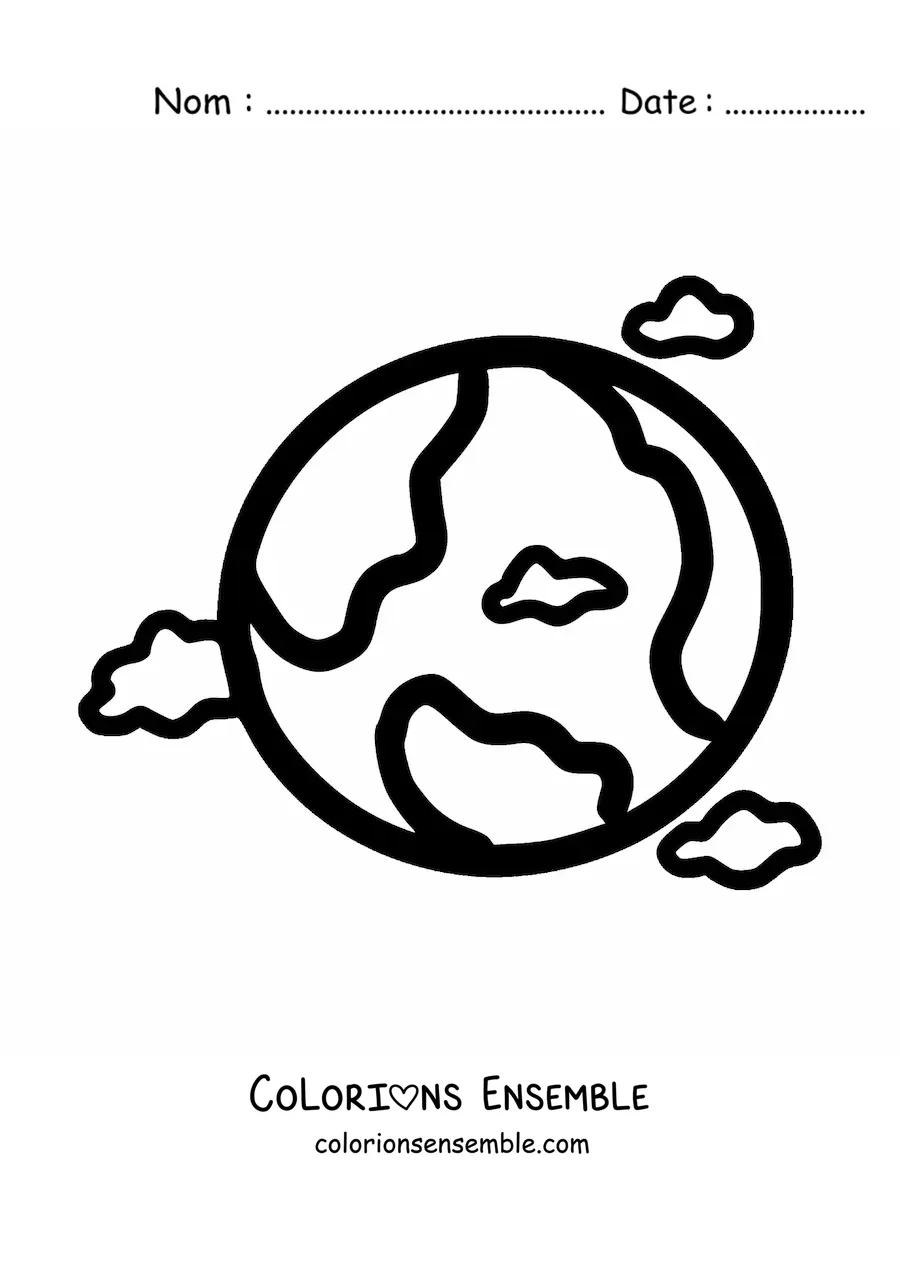 Image à colorier de la Terre