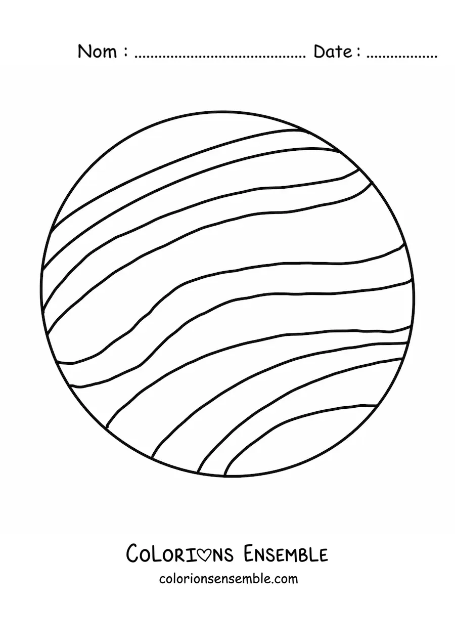 Image à colorier de la planète Vénus