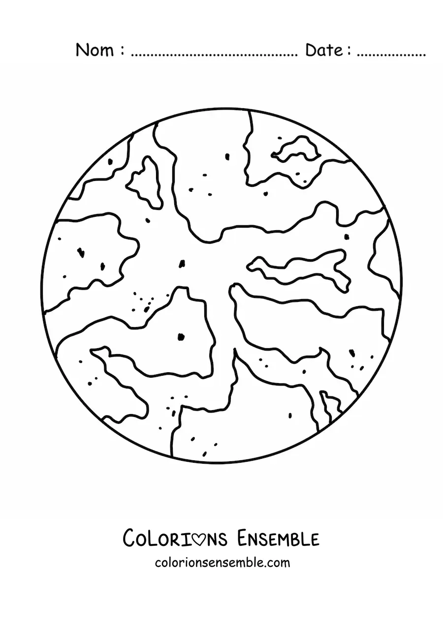 Image à colorier de la planète Mars