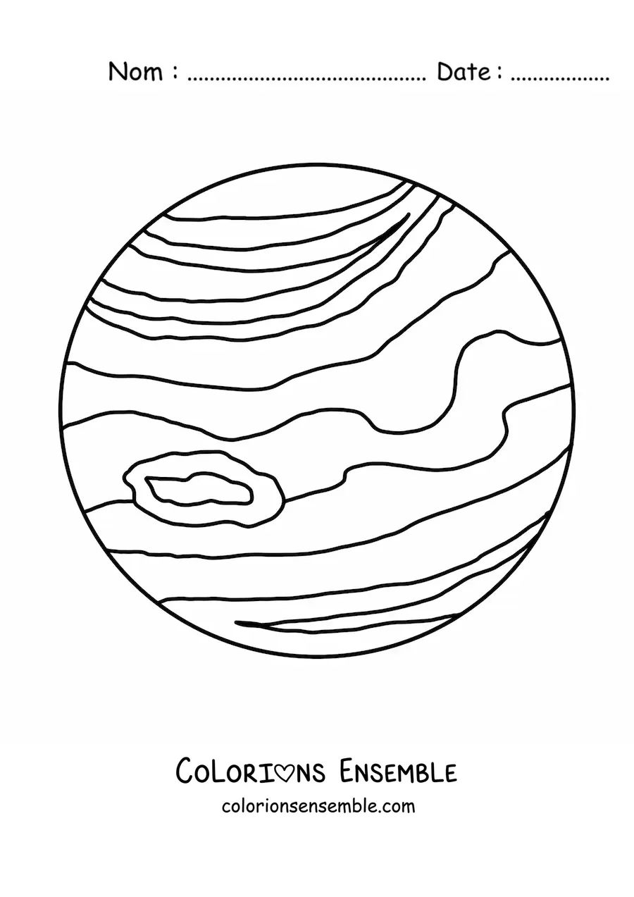 Image à colorier de la planète Jupiter