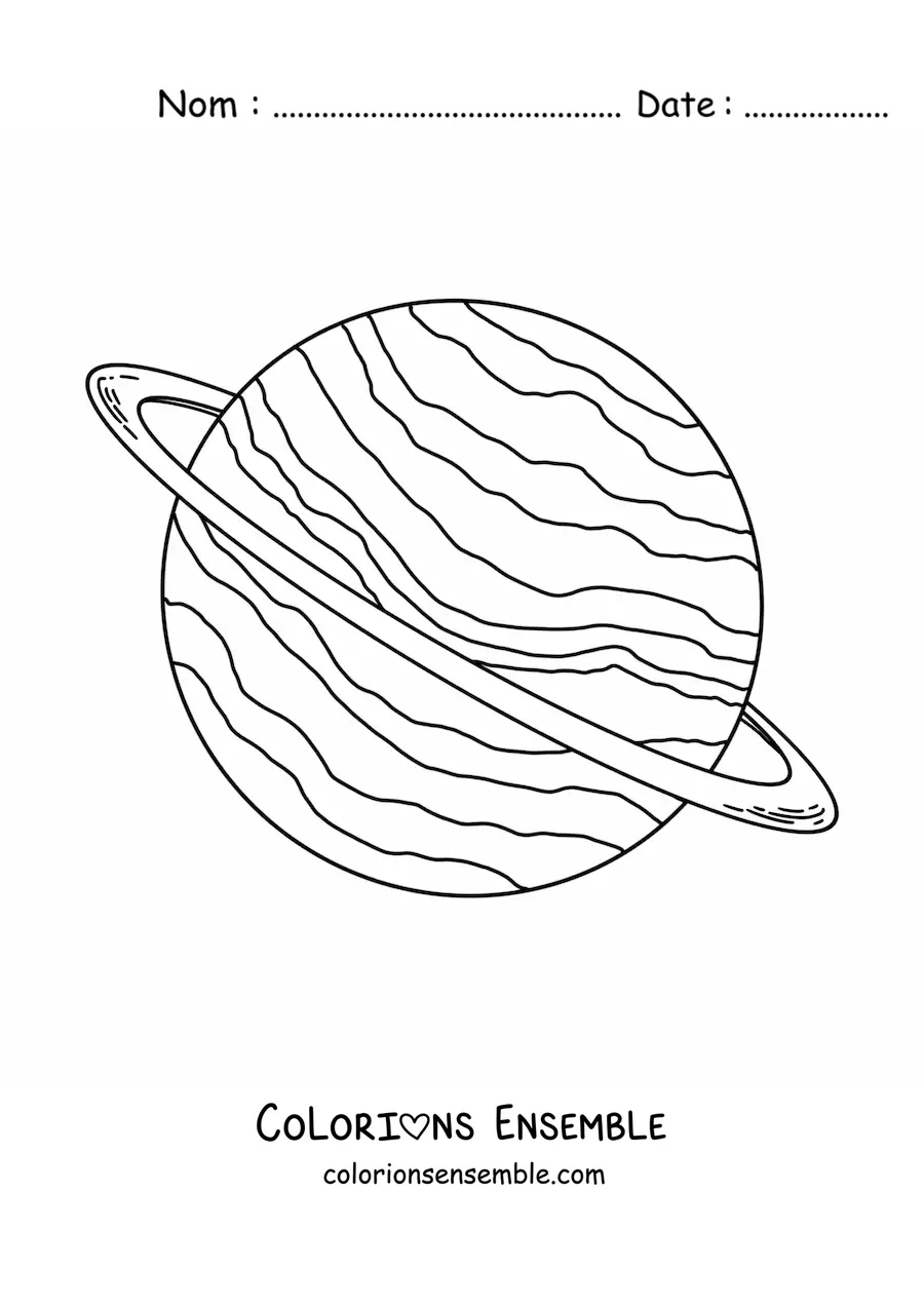 Image à colorier de la planète Uranus