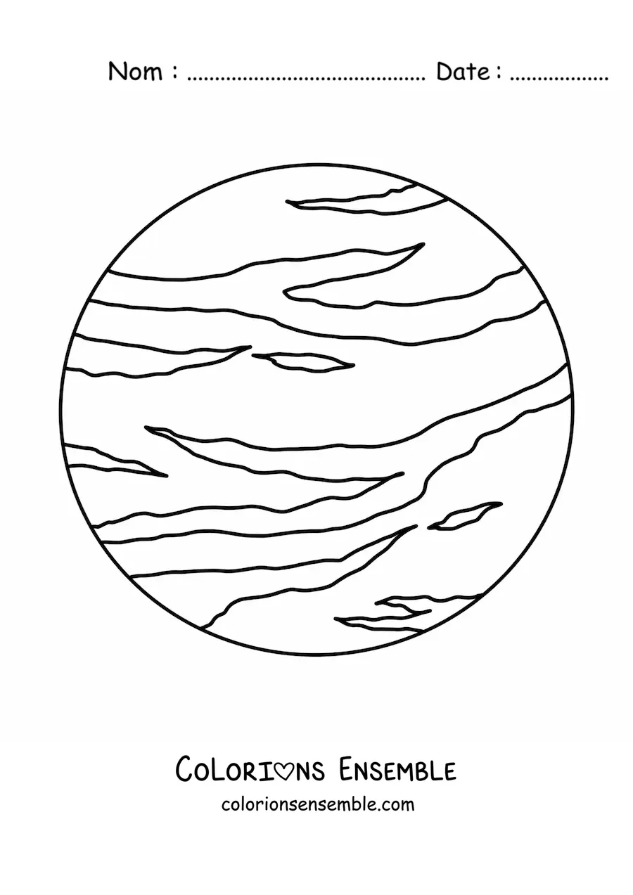 Image à colorier de la planète Neptune