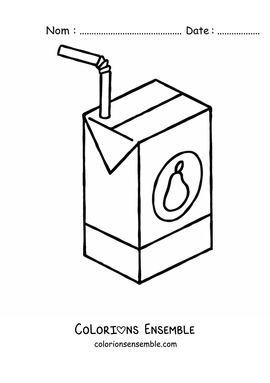 Coloriage d'une brique de jus de poire