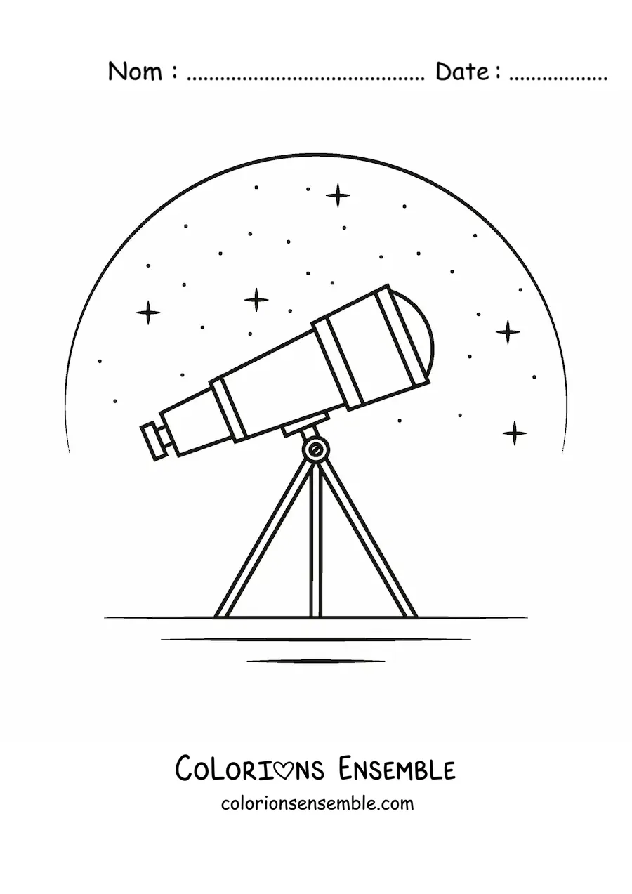 Image à colorier d'un télescope