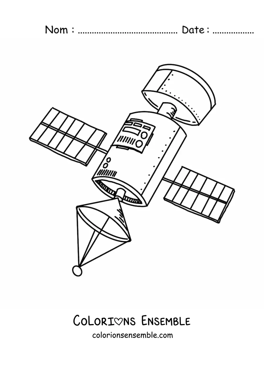 Image à colorier d'un satellite