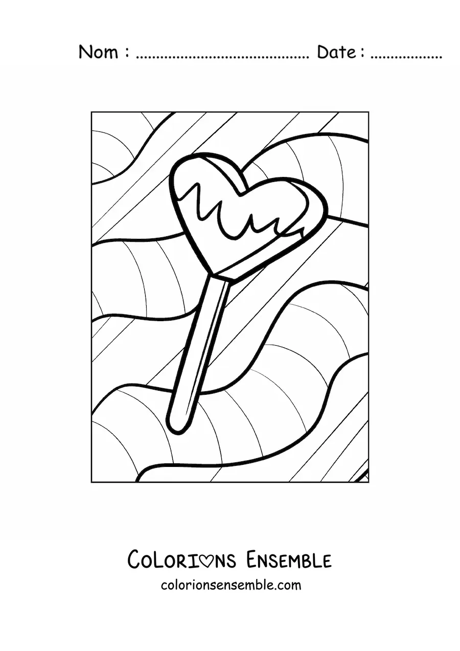 Dessin à colorier d’une glace à l’eau d’été.