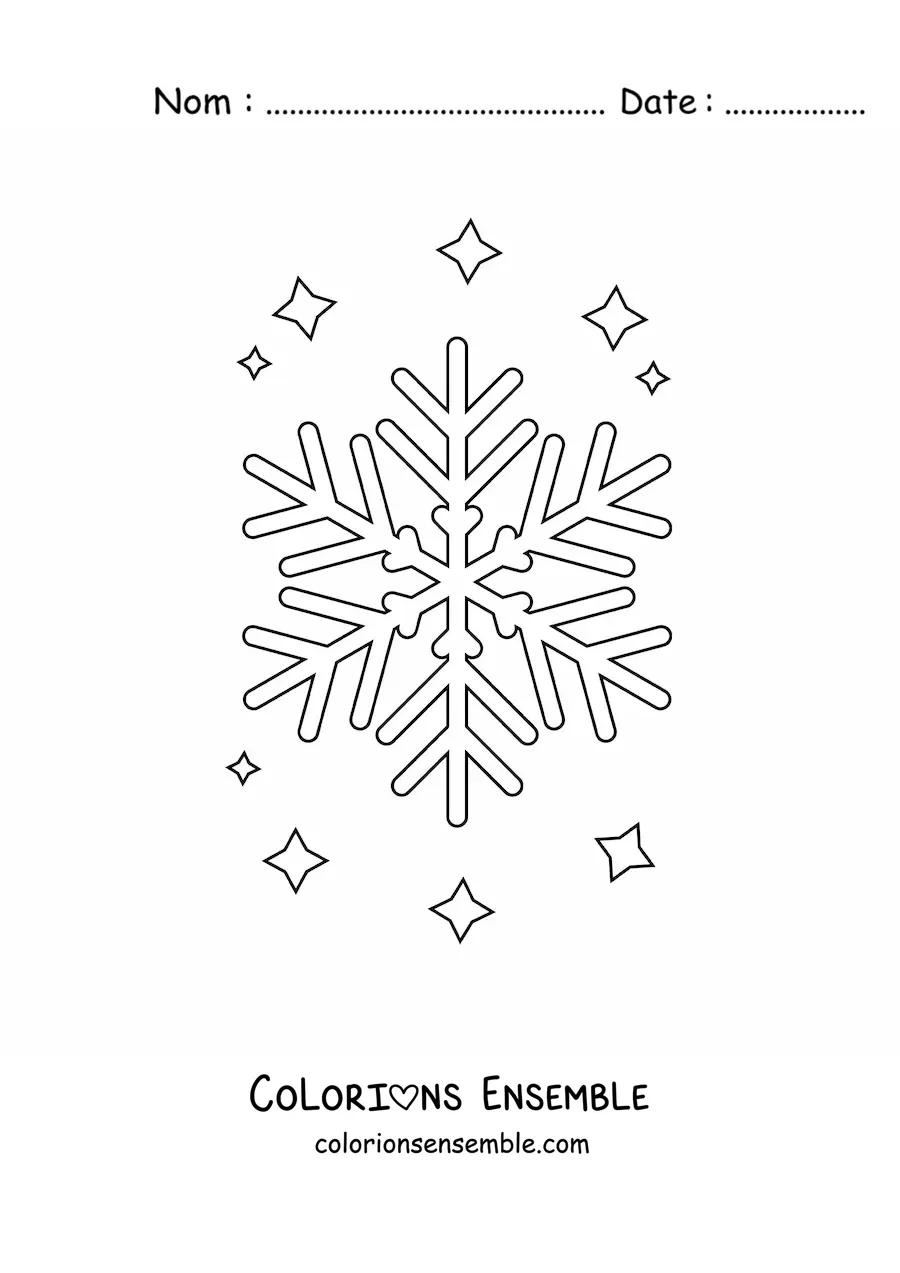 Image à colorier d’un flocon de neige