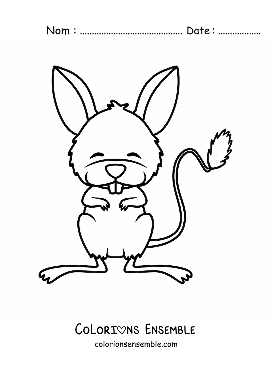 Image à colorier d'une souris du désert en dessin animé