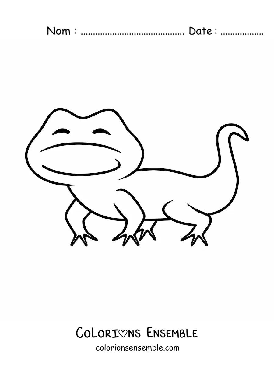 Image à colorier d'un lézard du désert
