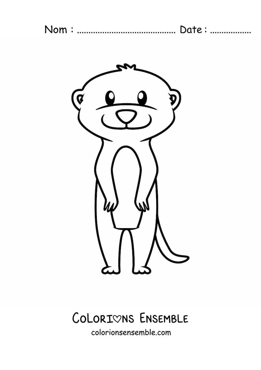 Image à colorier d'un suricate du désert en dessin animé