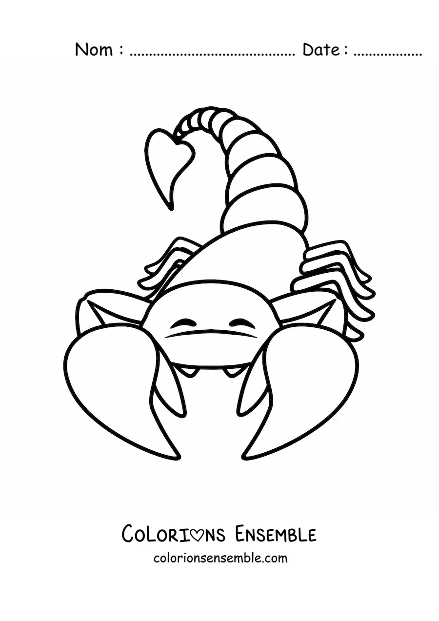 Image à colorier d'un scorpion du désert en dessin animé
