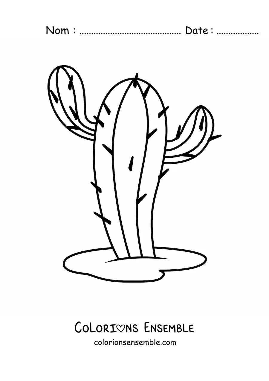 Image à colorier d'un cactus