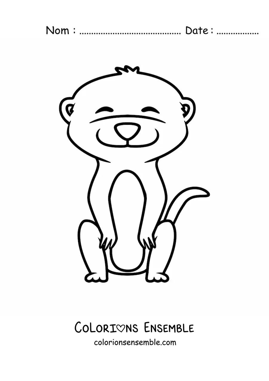Image à colorier d'un suricate en dessin animé