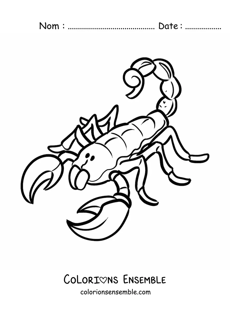Image à colorier d'un scorpion du désert
