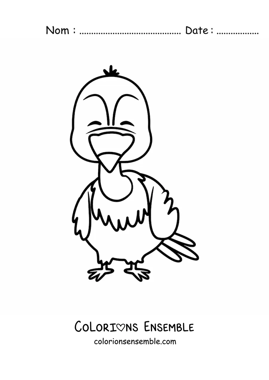 Image à colorier d'un vautour du désert en dessin animé