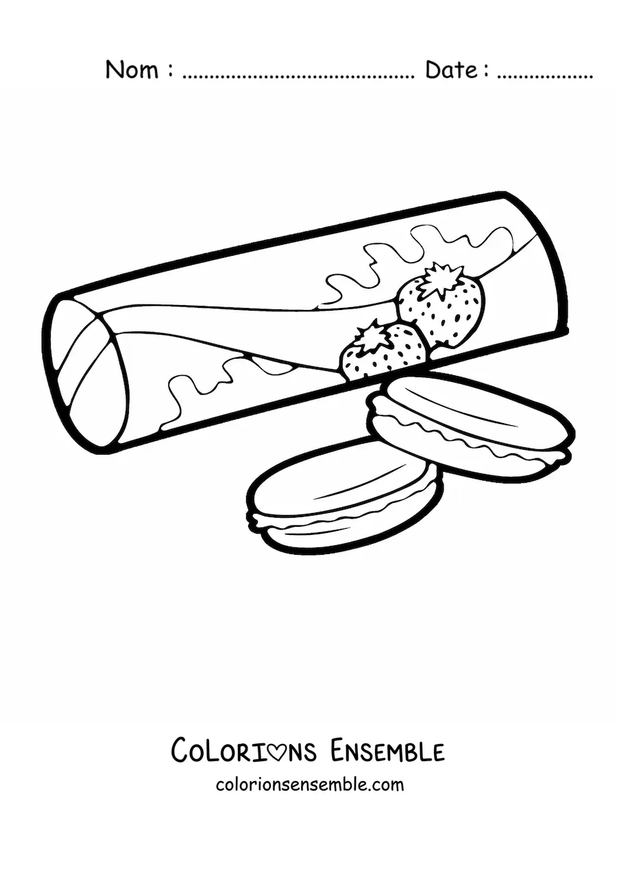 Image à colorier d'un paquet de biscuits à la fraise