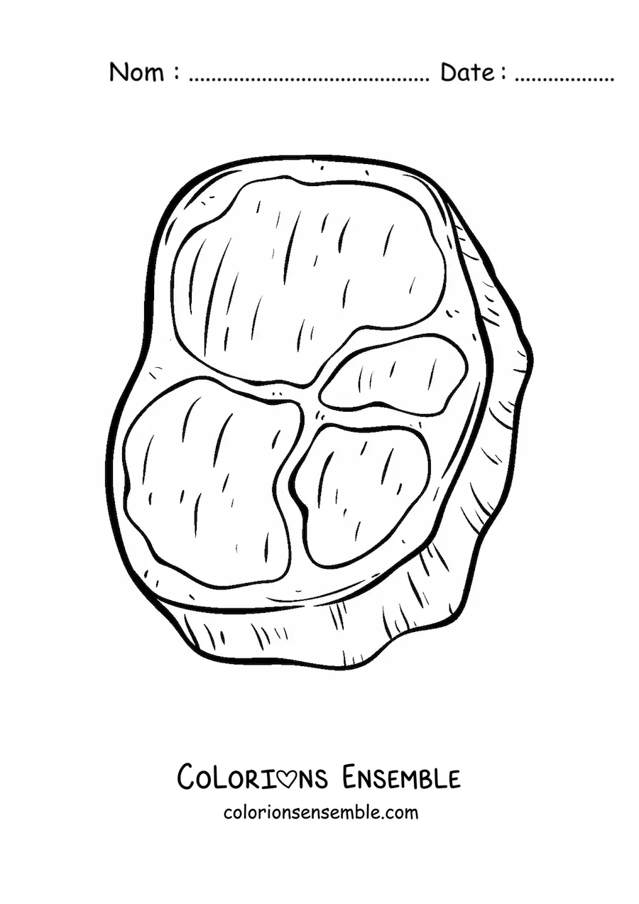 Image à colorier d’un filet de viande de bœuf