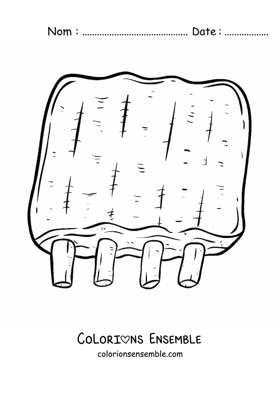 Image à colorier de côtes de porc