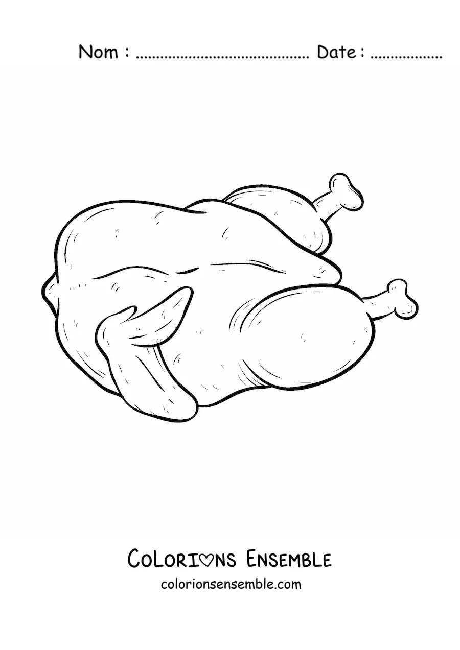 Image à colorier d’une viande blanche