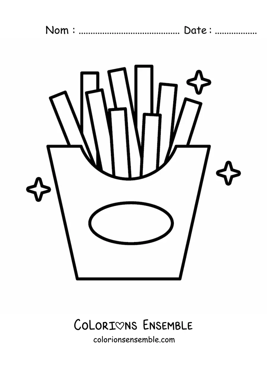 Image à colorier d'une portion de frites