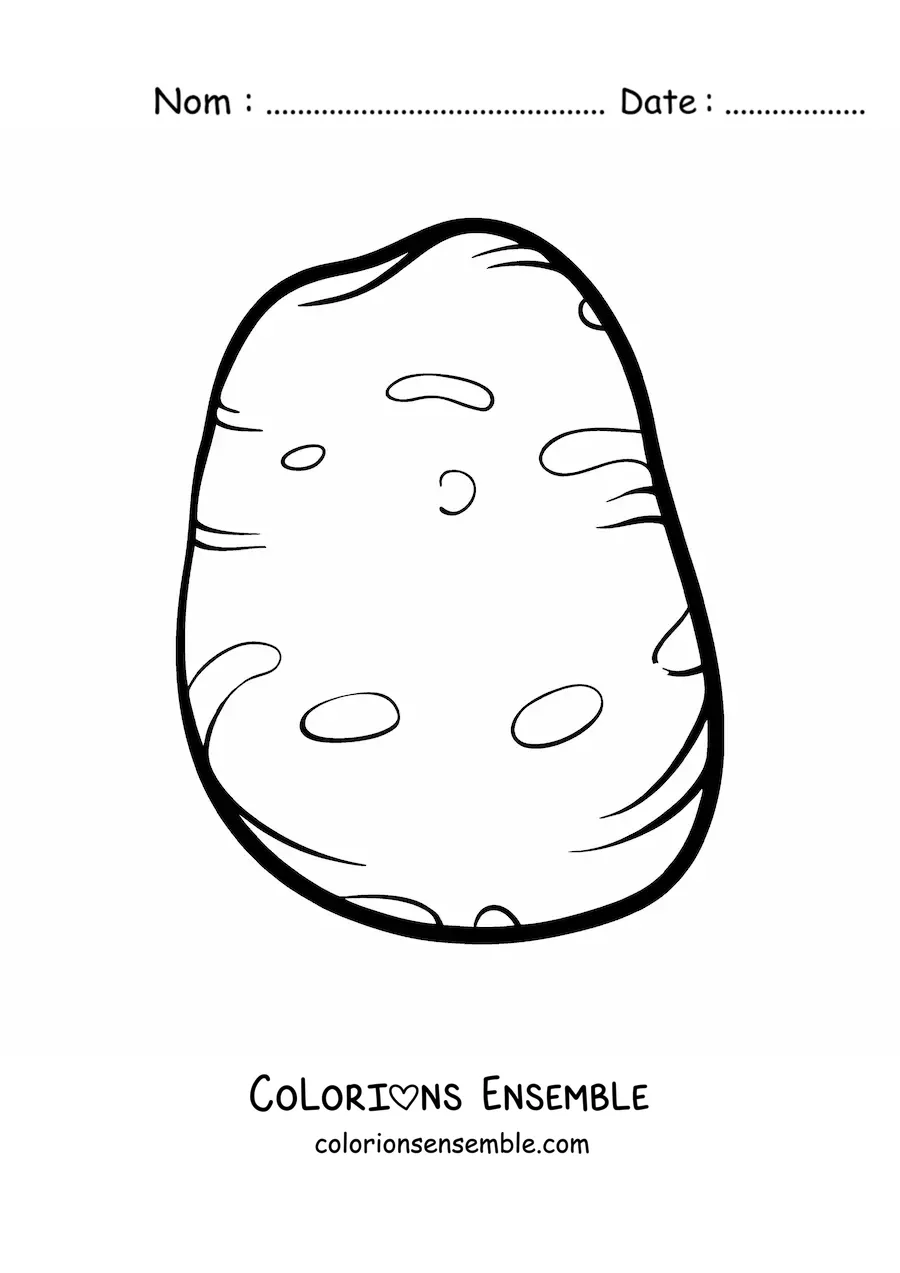 Image à colorier d'une pomme de terre