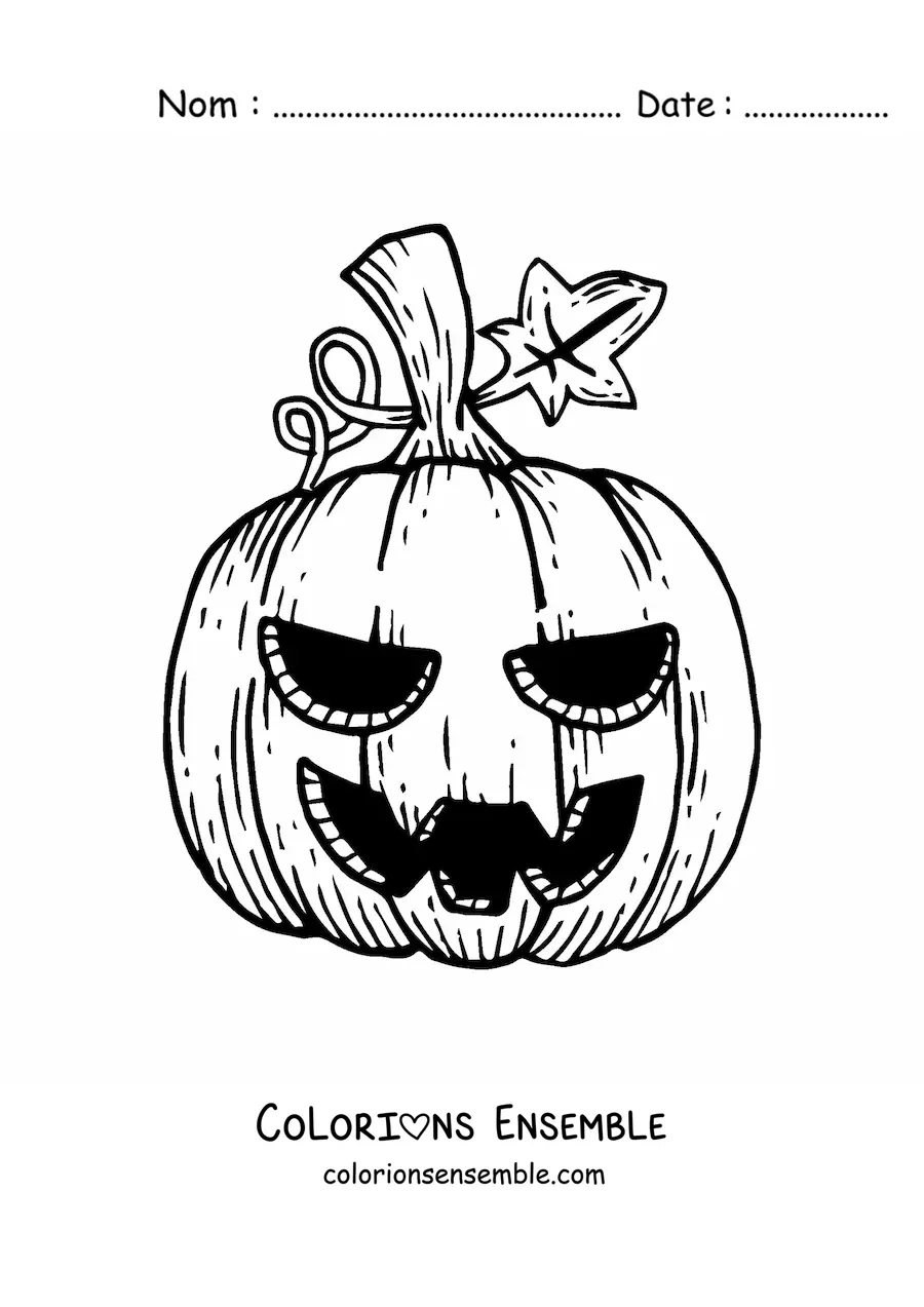 Image à colorier d'une citrouille d'Halloween