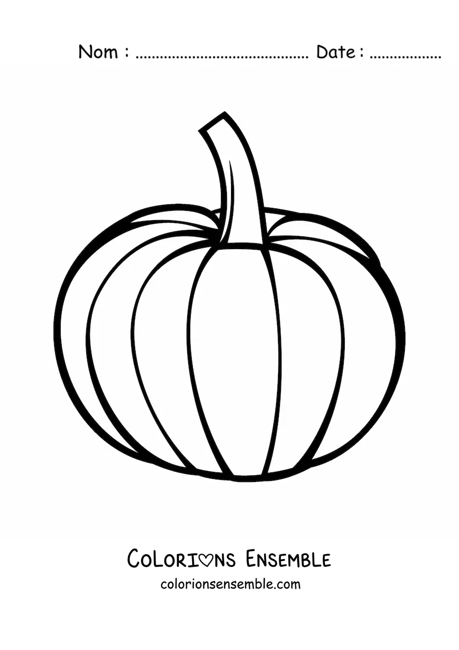 Image à colorier d'une grosse courge