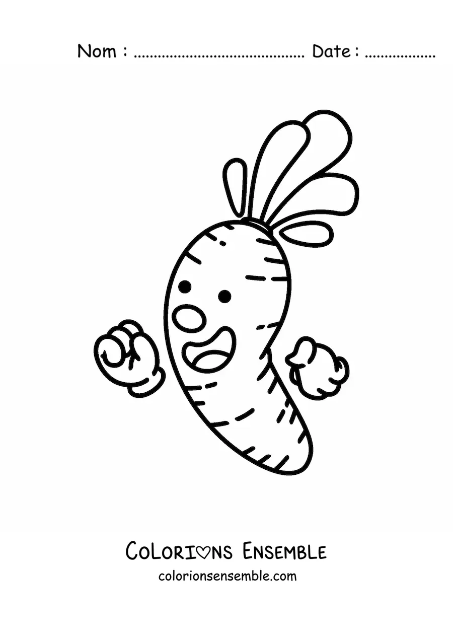 Image à colorier d'un dessin de carotte