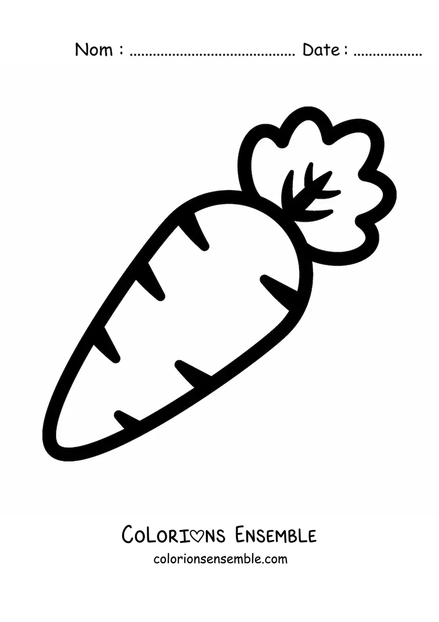 Image à colorier d'une grosse carotte