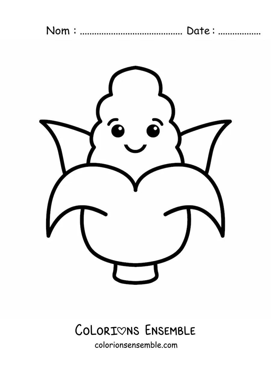 Image à colorier d’un épi de maïs animé
