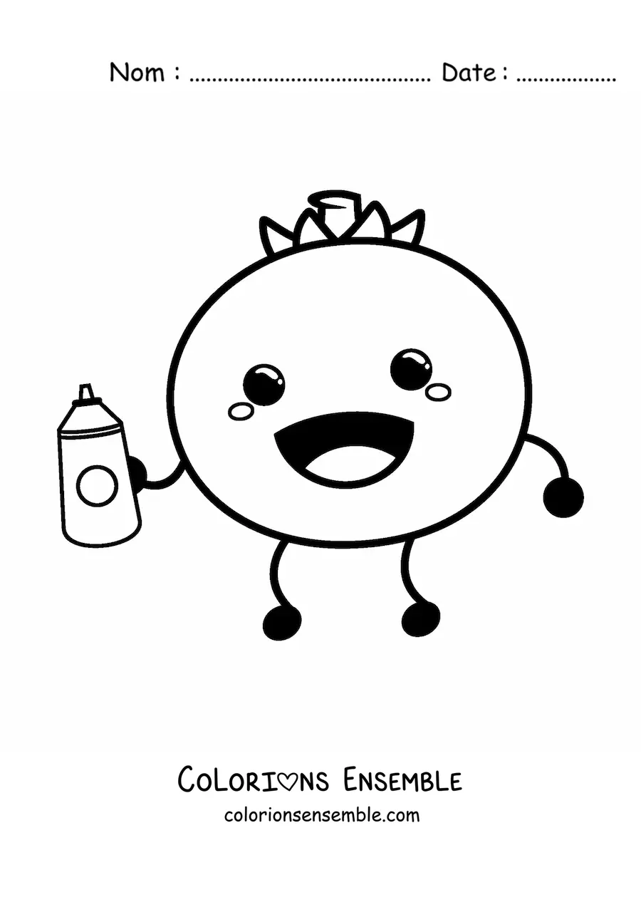 Image à colorier d’une tomate façon dessin animé