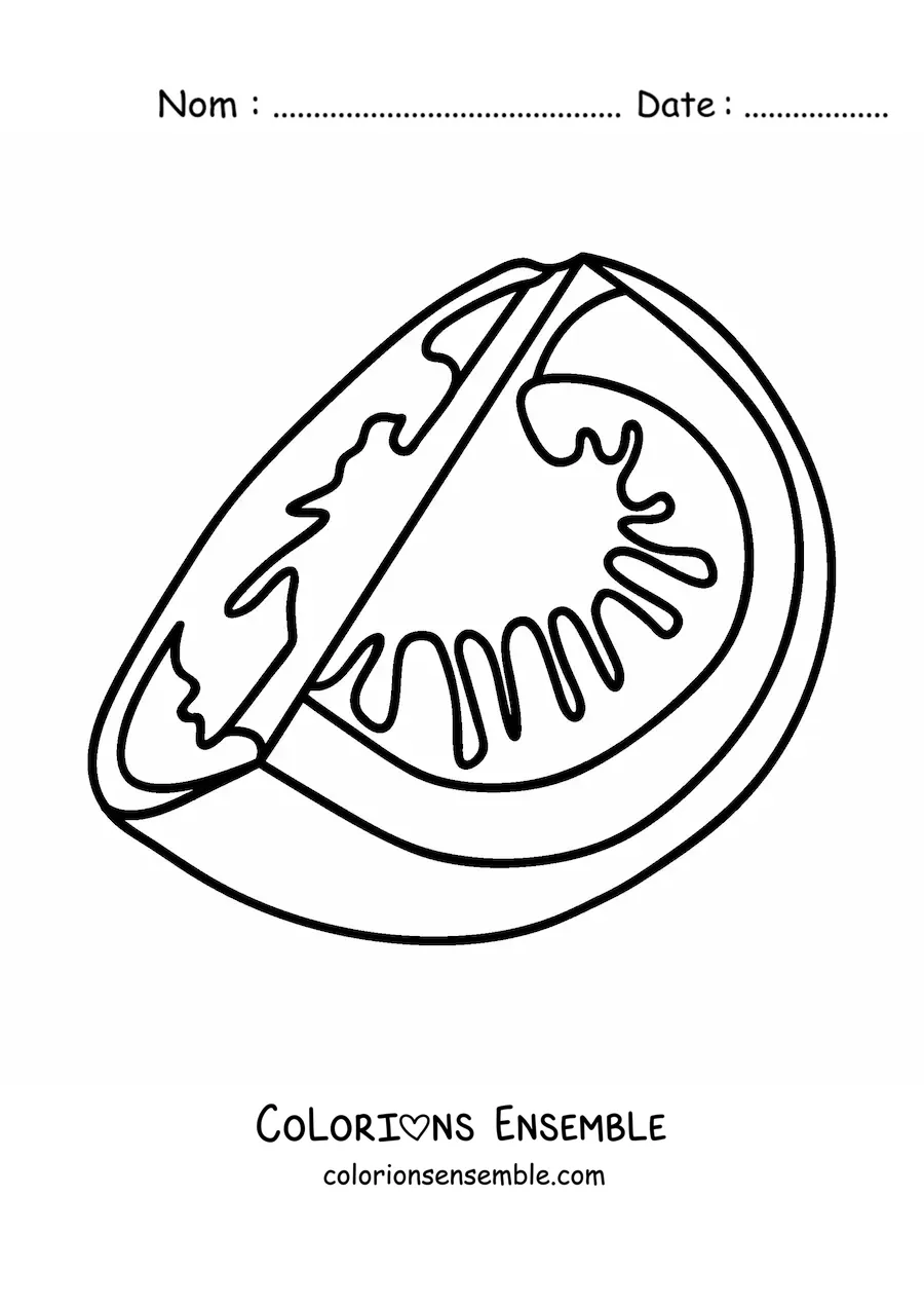 Image à colorier d’un morceau de tomate