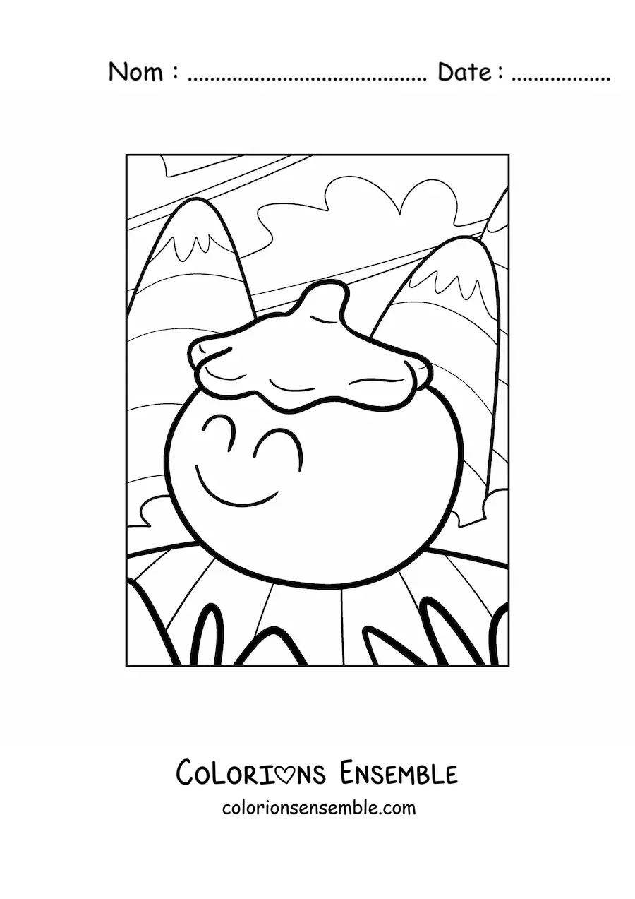 Image à colorier d’une tomate animée