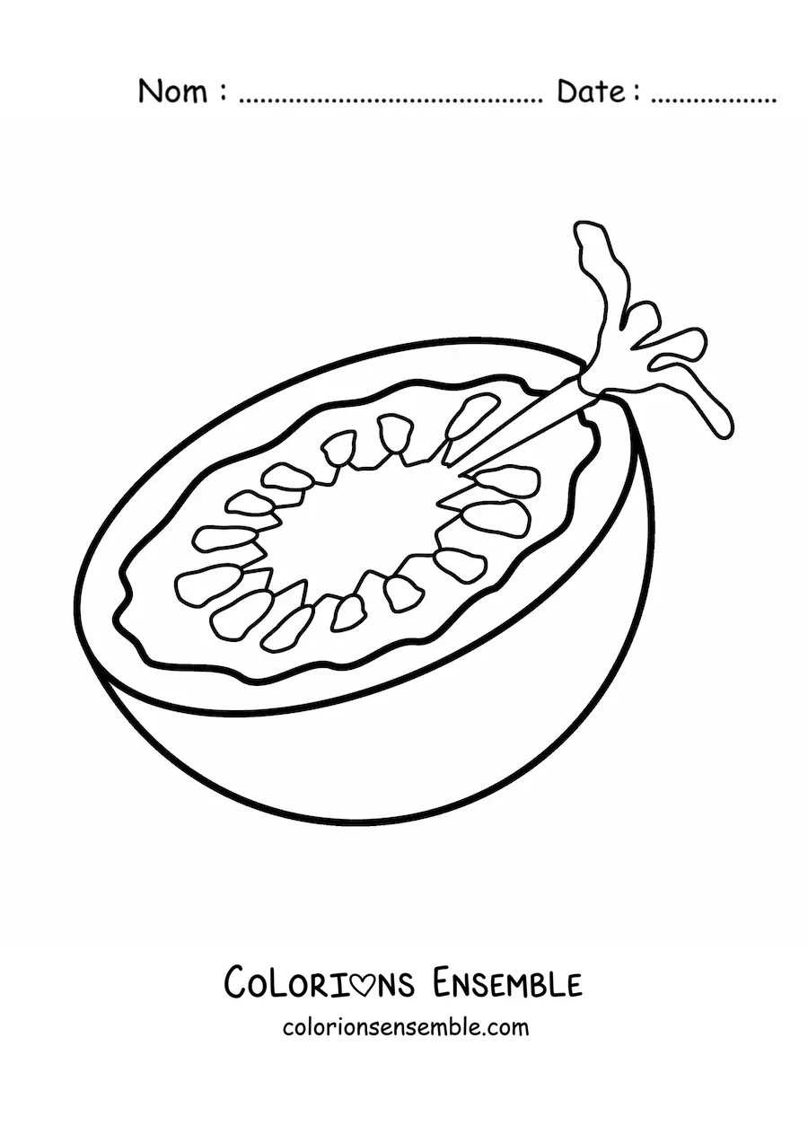 Image à colorier d’une demi-tomate